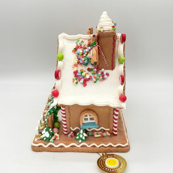 Santa’s Arrival LED Gingerbread House Santa & Reindeer Roof Sugarplum Dreams NEW - Picture 6 of 9